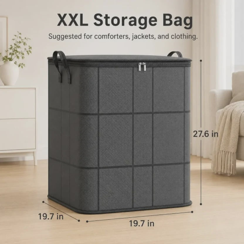 ⚡Hot Sales 49% OFF🔥-Spacious Moving Storage Bin – Zippered Organizer for Quilts, Bedding & Sweaters, Large Capacity Fabric Bag for Closet & Moving Day