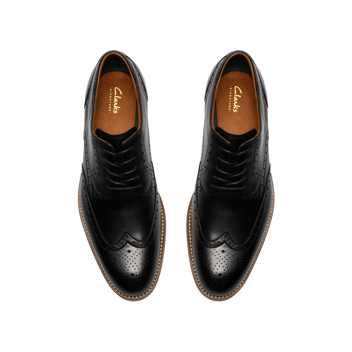 Clarks Mens Shoe CraftRemi Tip Black Leather