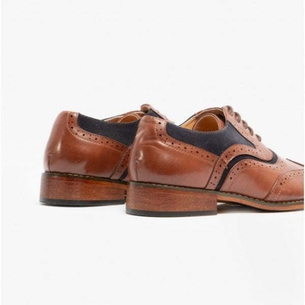 Goor Mens Shoe M499B Brown/Navy