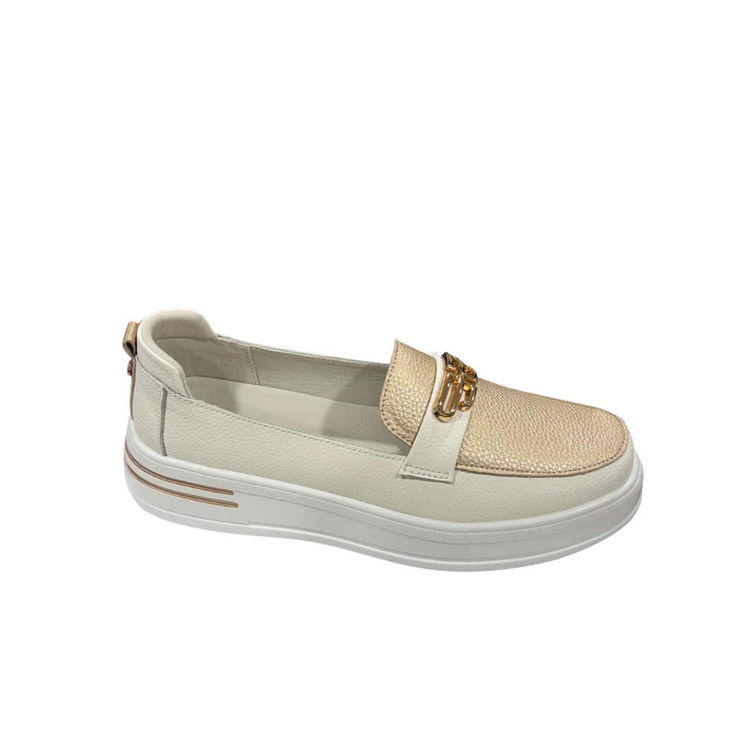 Patrizio Como Womens Shoe Catanzaro Bianco Oro