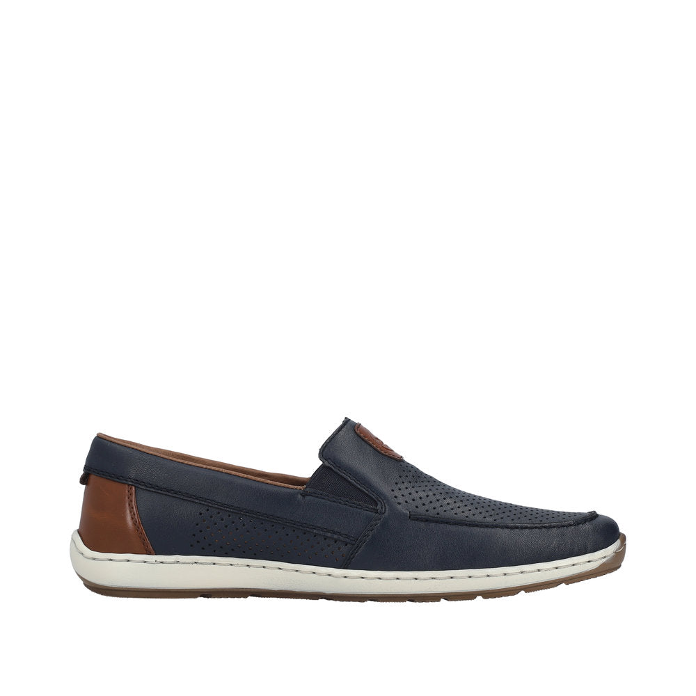 Rieker Mens Shoe 08867-14 Navy/Amaretto
