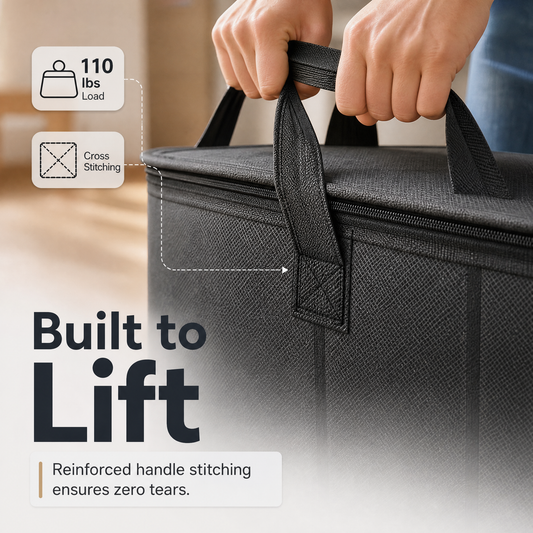 ⚡Hot Sales 49% OFF🔥-Spacious Moving Storage Bin – Zippered Organizer for Quilts, Bedding & Sweaters, Large Capacity Fabric Bag for Closet & Moving Day