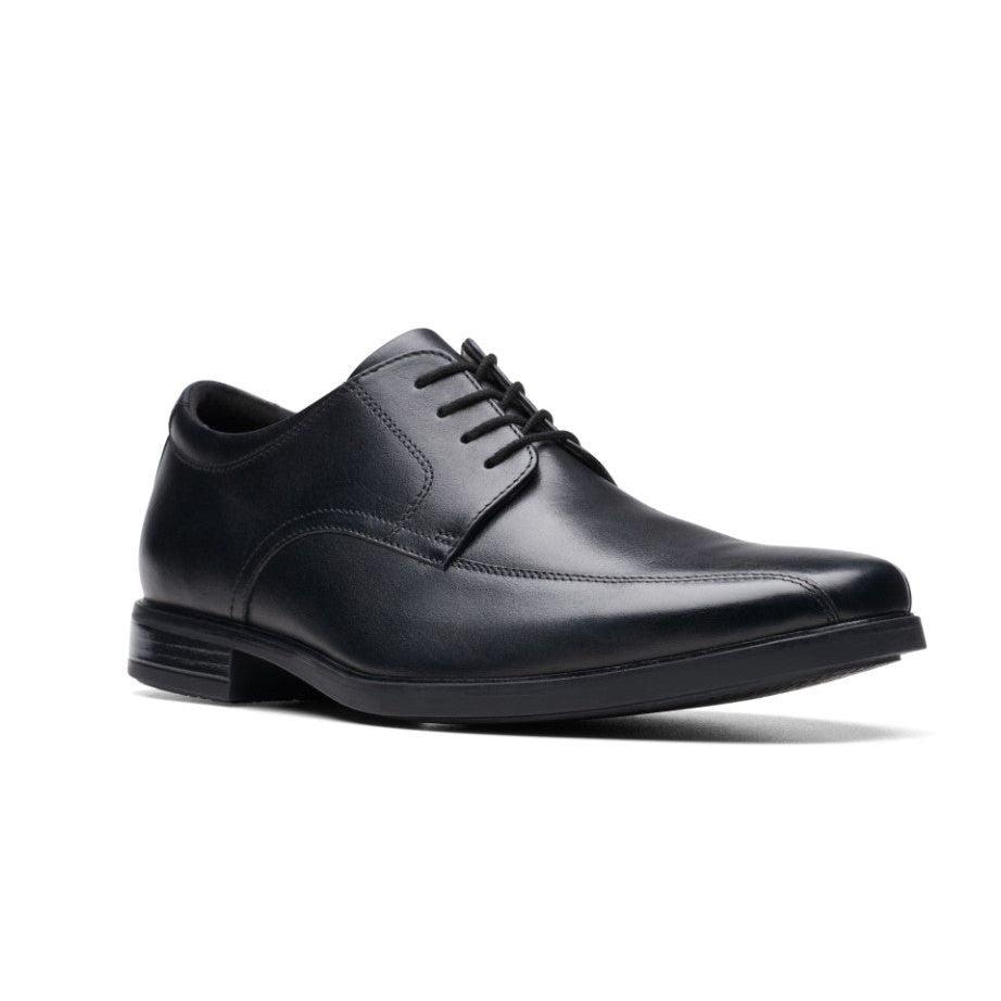 Clarks Mens Howard Over Shoe Black Leather