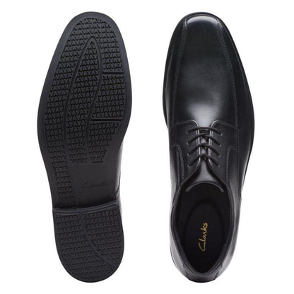 Clarks Mens Howard Over Shoe Black Leather
