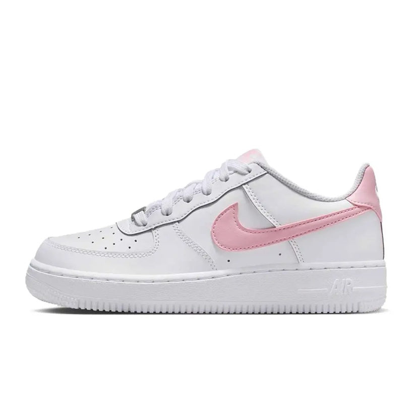 Big Kid's Nike Air Force 1 White/Med Soft Pink-White (CT3839 115)