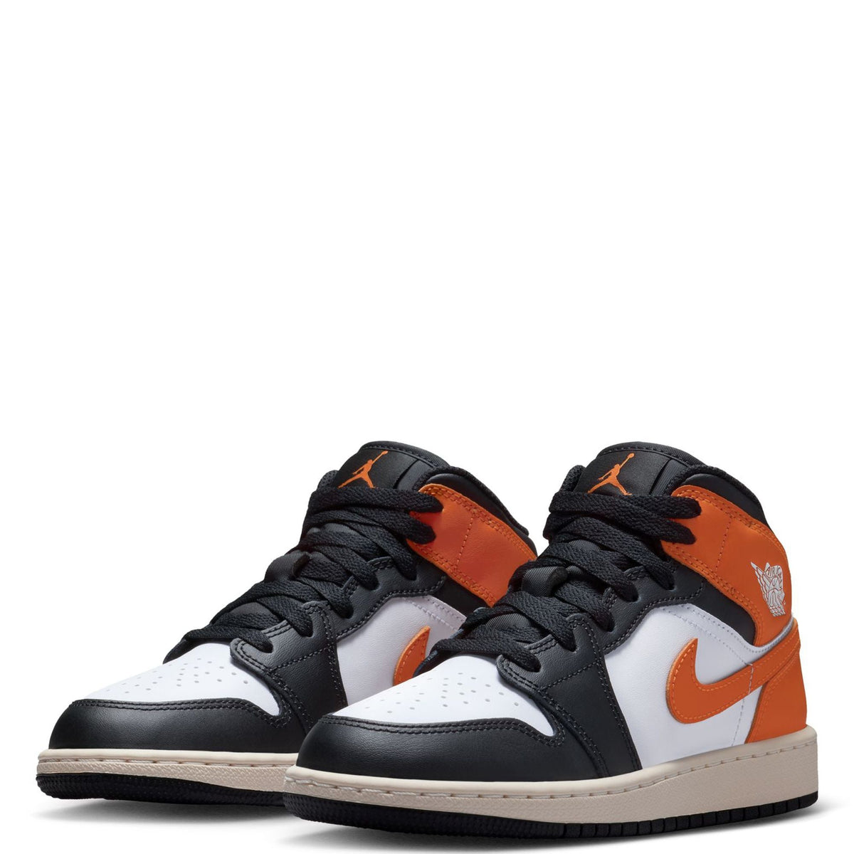 Big Kid's Jordan 1 Mid Starfish/Black-White-Sail (DQ8423 801)