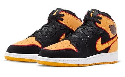 Big Kid's Air Jordan 1 Mid SE Black/Vivid Orange (FJ4924 008)