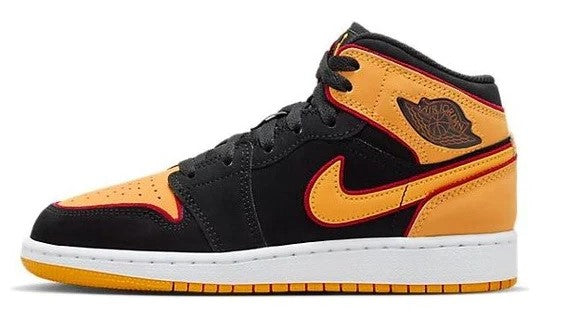 Big Kid's Air Jordan 1 Mid SE Black/Vivid Orange (FJ4924 008)