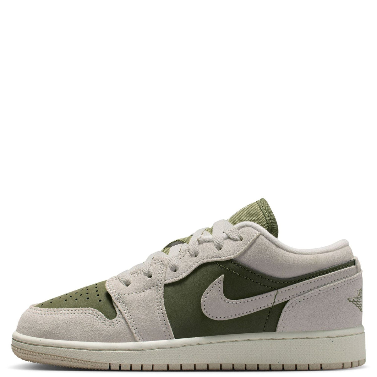 Big Kid's Jordan 1 Low SE Medium Olive/LT Orewood Brn (HV4396 201)
