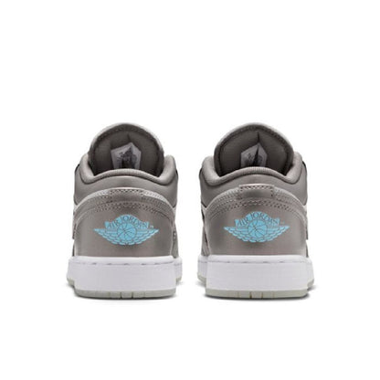 Big Kid's Jordan 1 Low SE Flat Pewter/Blue Chill (HV4398 014)