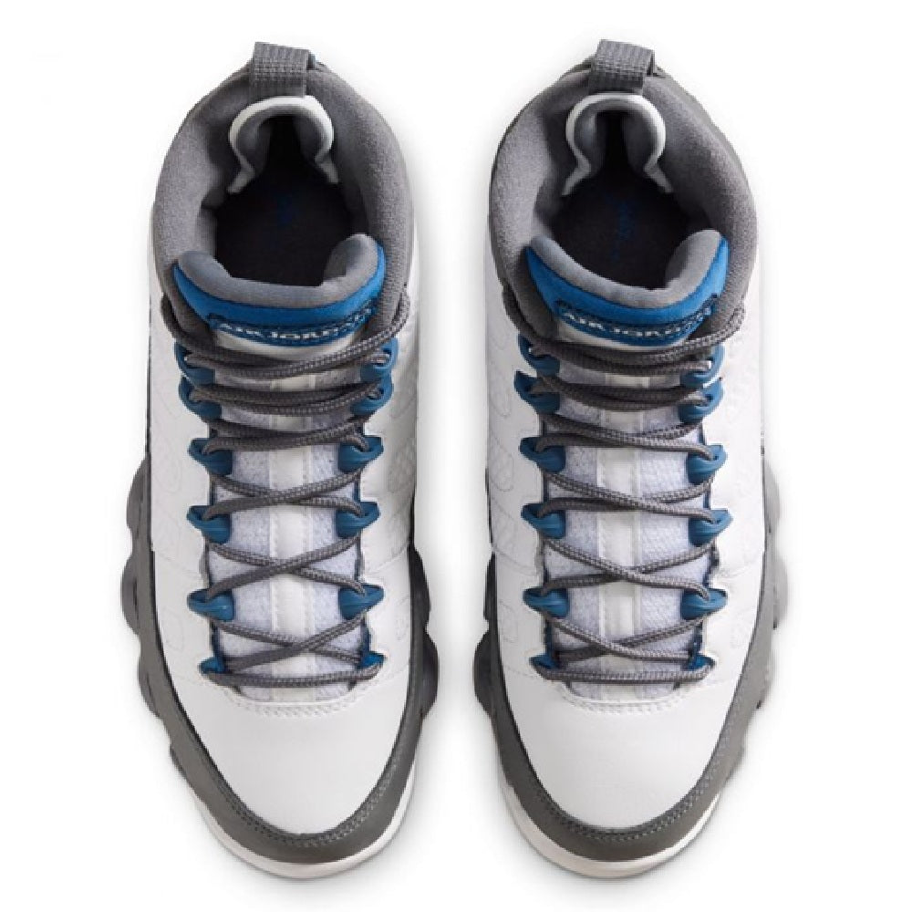 Big Kid's Jordan 9 Retro White/French Blue-Flint Grey (HV4574 100)