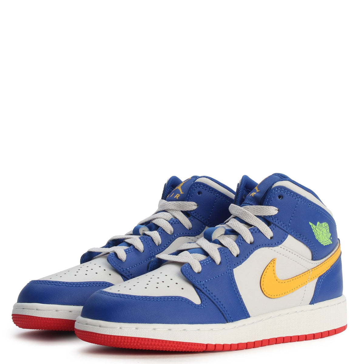 Big Kid's Jordan 1 Mid BG Racer Blue/Speed Red-Gold (IM6562 445)