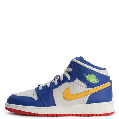 Big Kid's Jordan 1 Mid BG Racer Blue/Speed Red-Gold (IM6562 445)