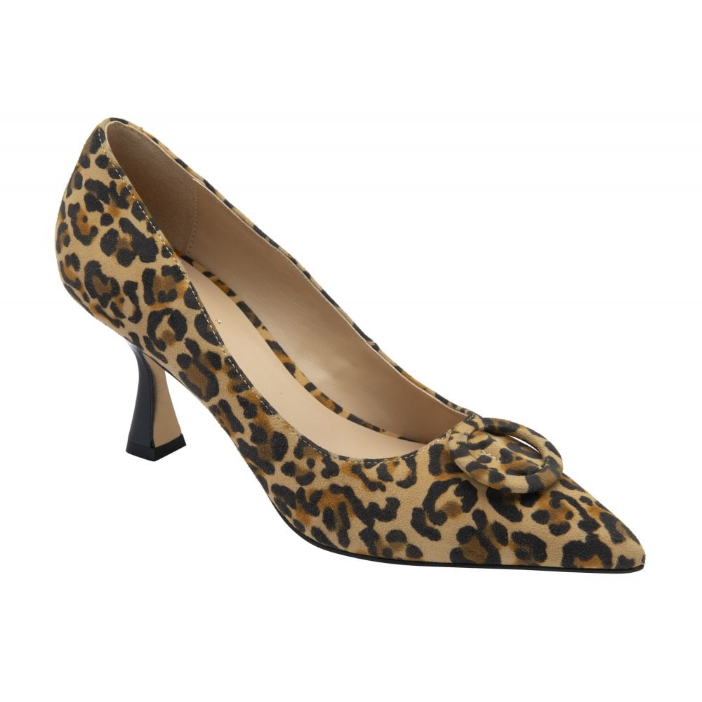 Lotus Womens Court Shoe Henley Leopard Suede
